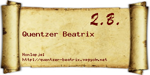 Quentzer Beatrix névjegykártya